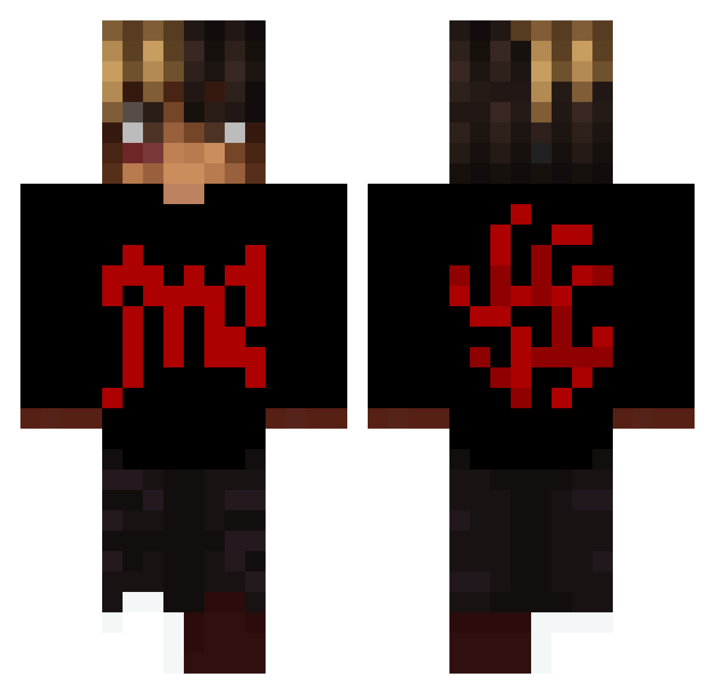 Rishi59 Minecraft skin, front and back view
