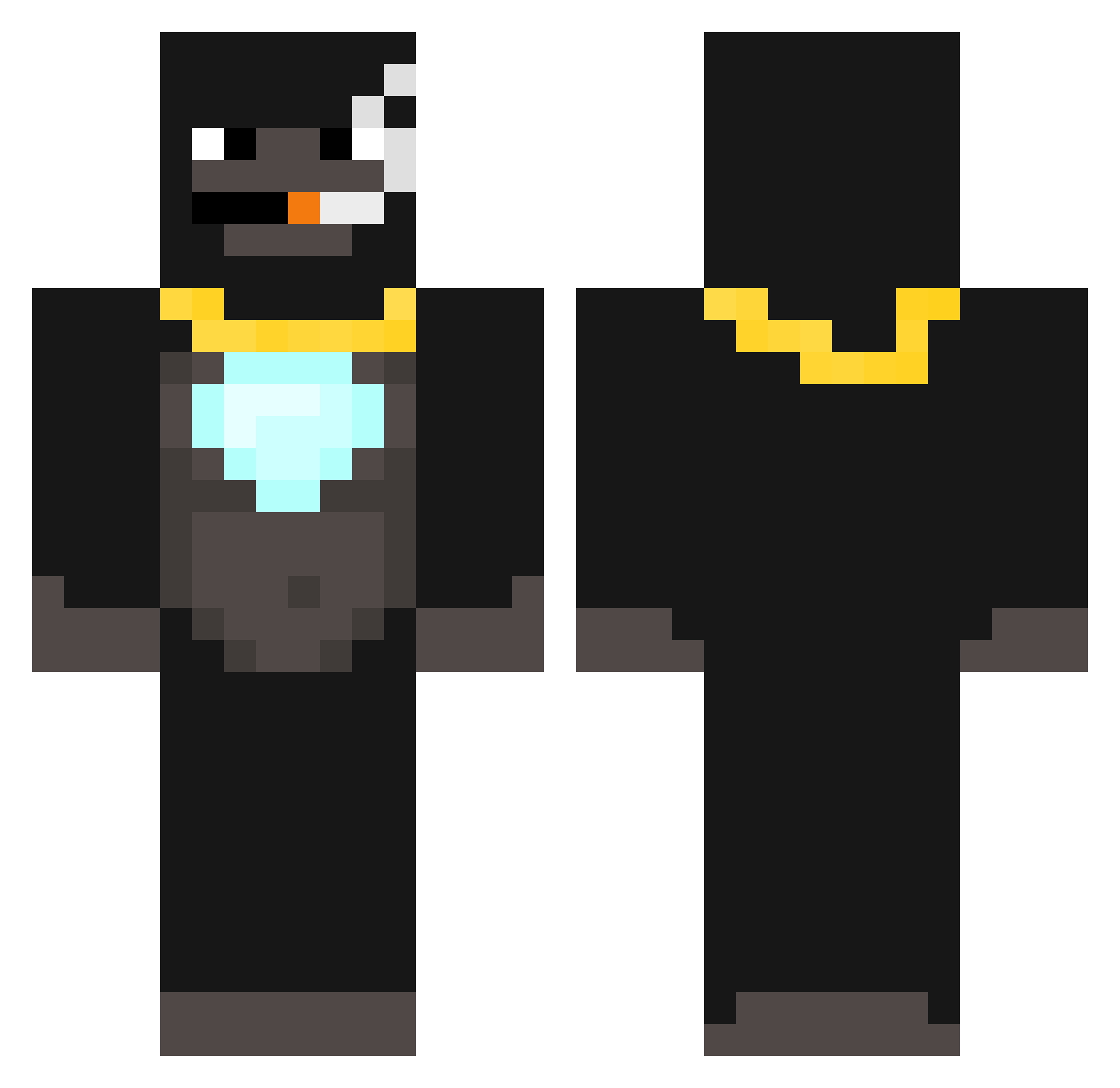 RickTw16 Minecraft skin, front and back view