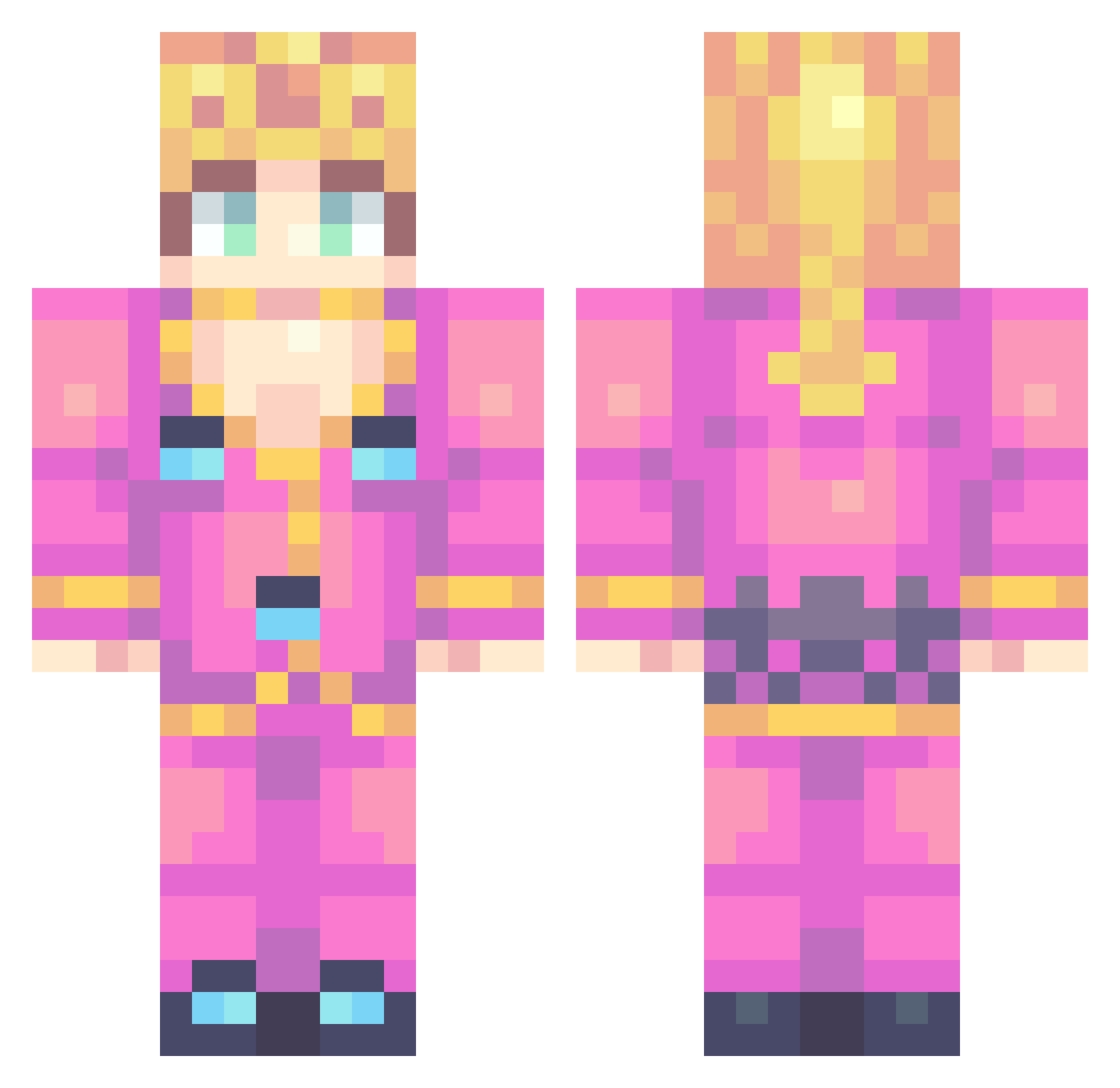 Dause Minecraft skin, front and back view