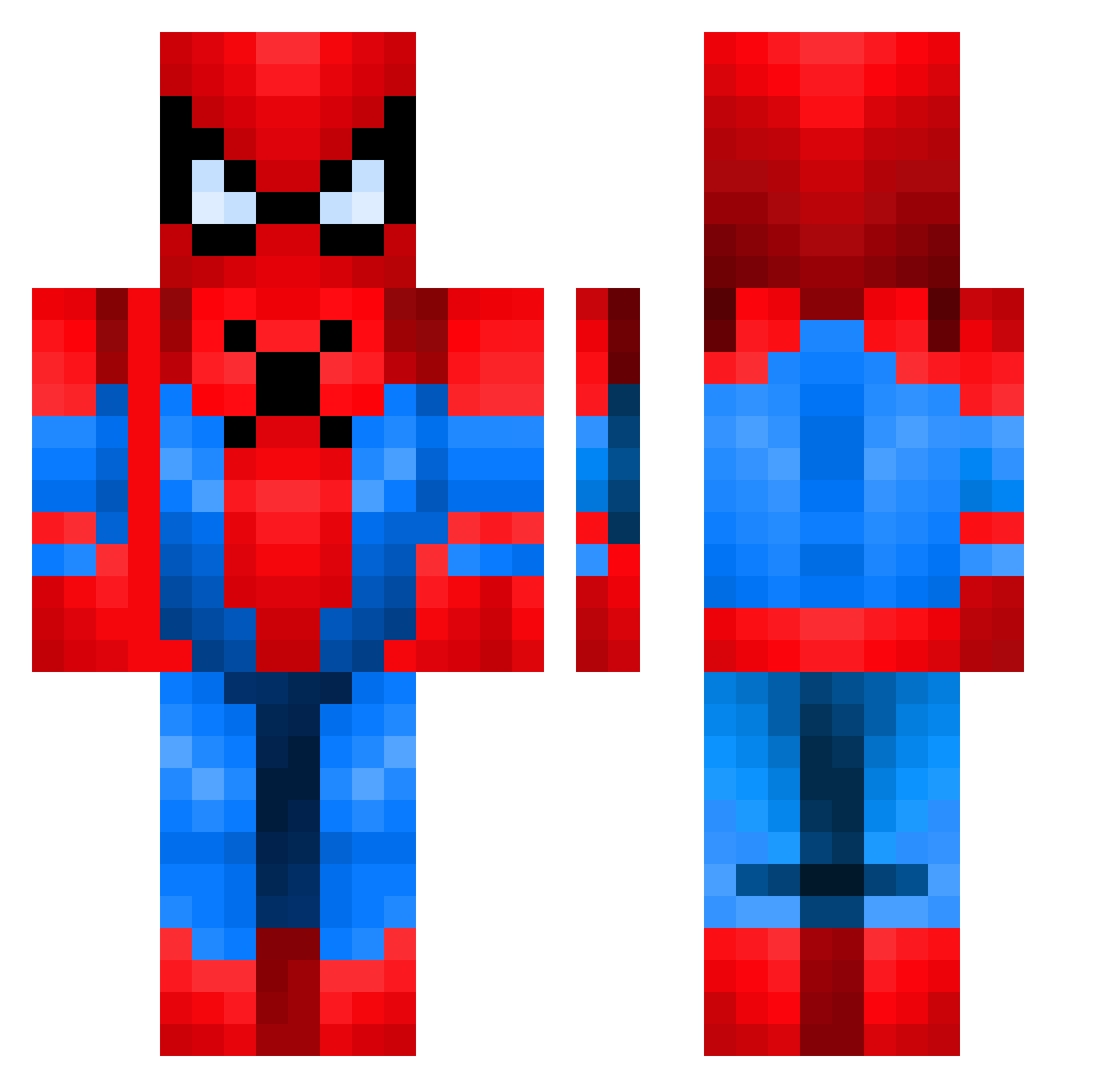 slidezera Minecraft skin, front and back view