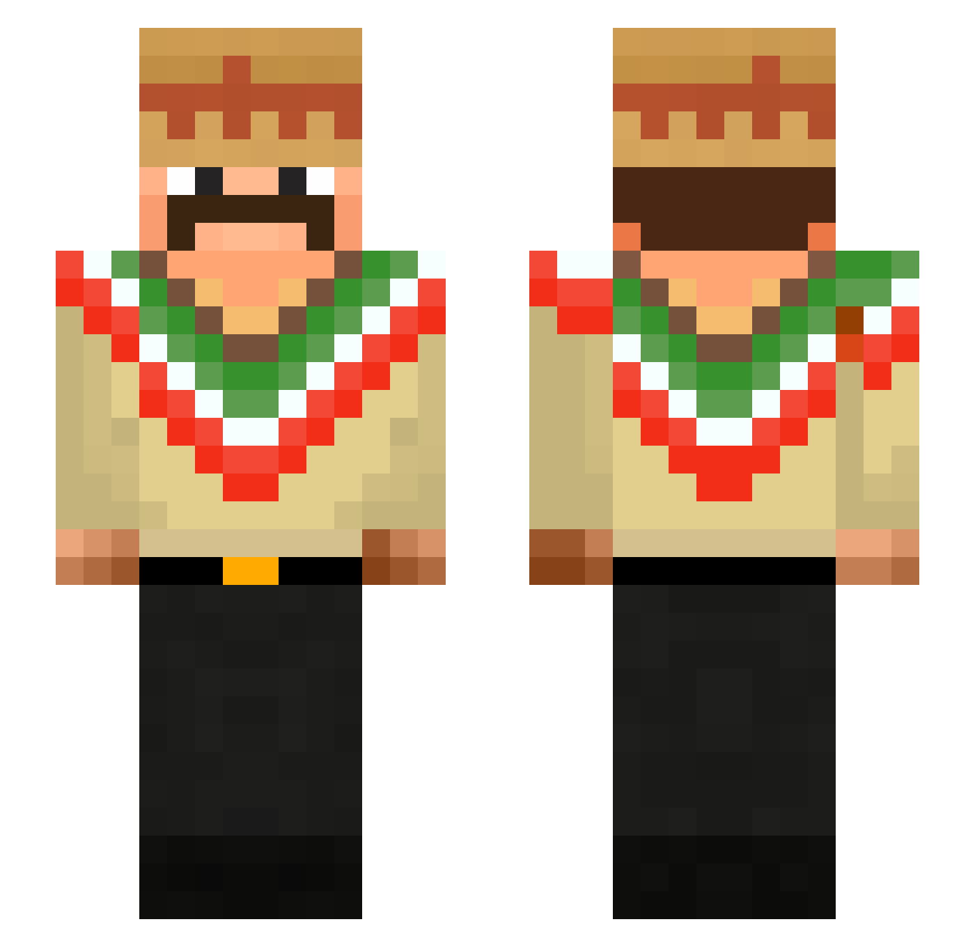 H3lmi Minecraft skin, front and back view