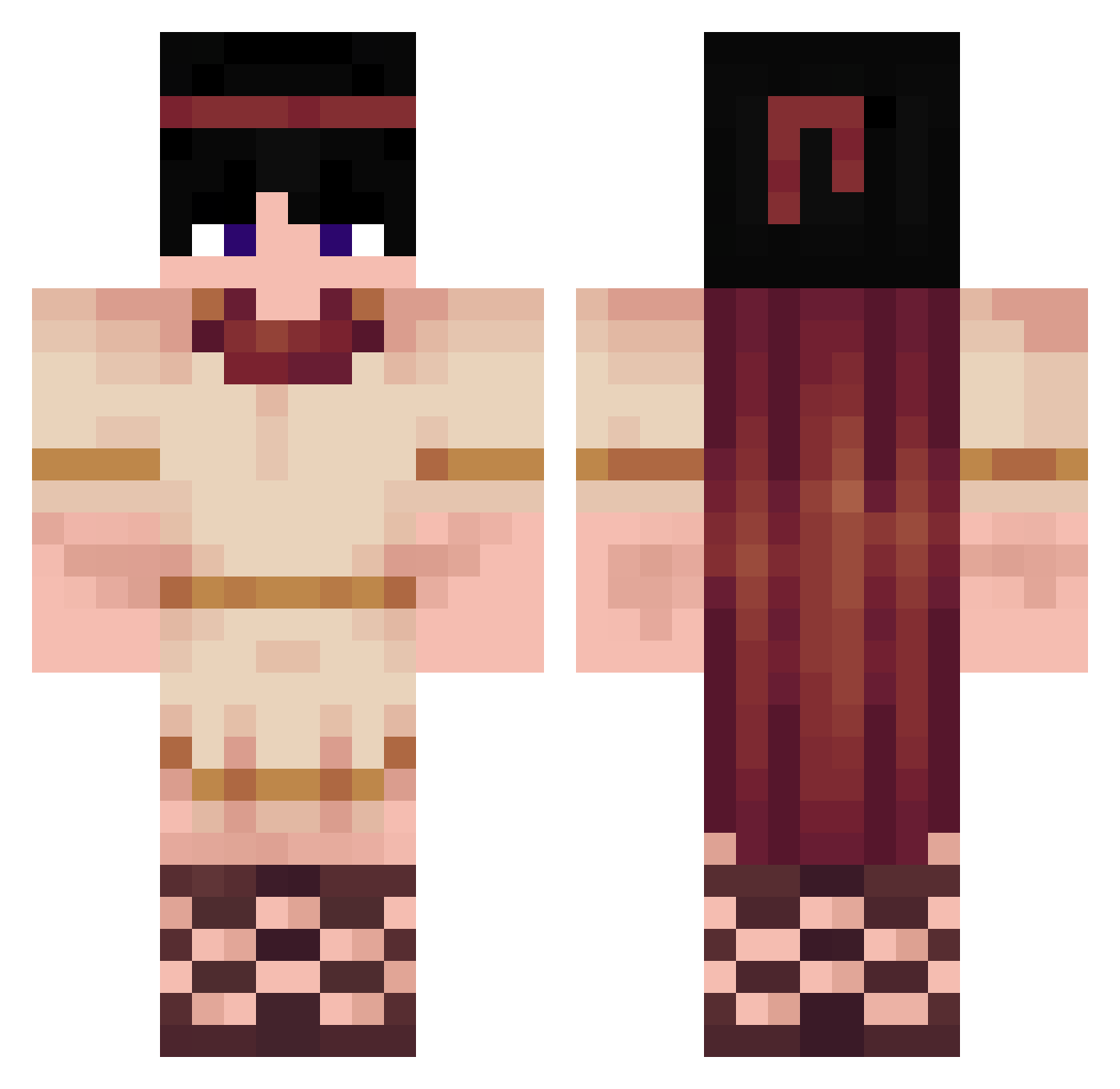 Arckch4ck Minecraft skin, front and back view