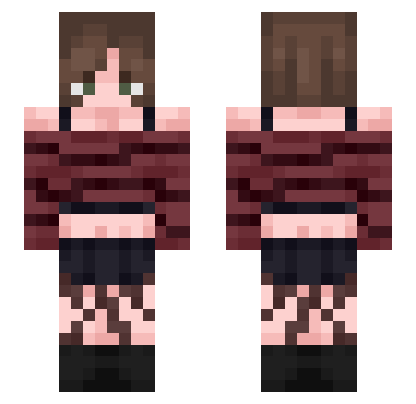 Foktir Minecraft skin, front and back view