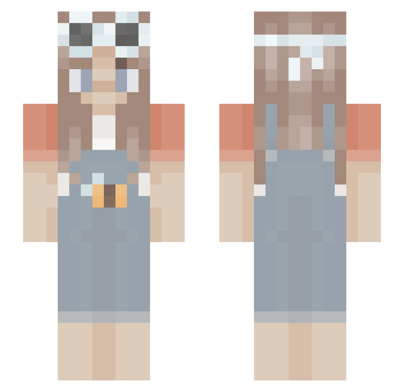 Cathrine Minecraft skin, front and back view