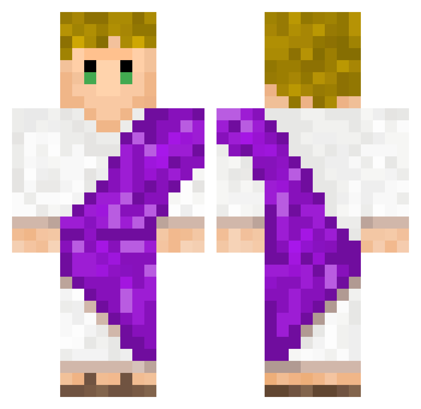 TheKyubbiMan Minecraft skin, front and back view
