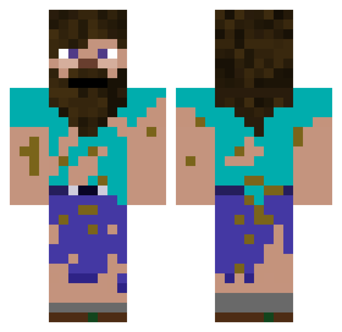 Keup Minecraft skin, front and back view