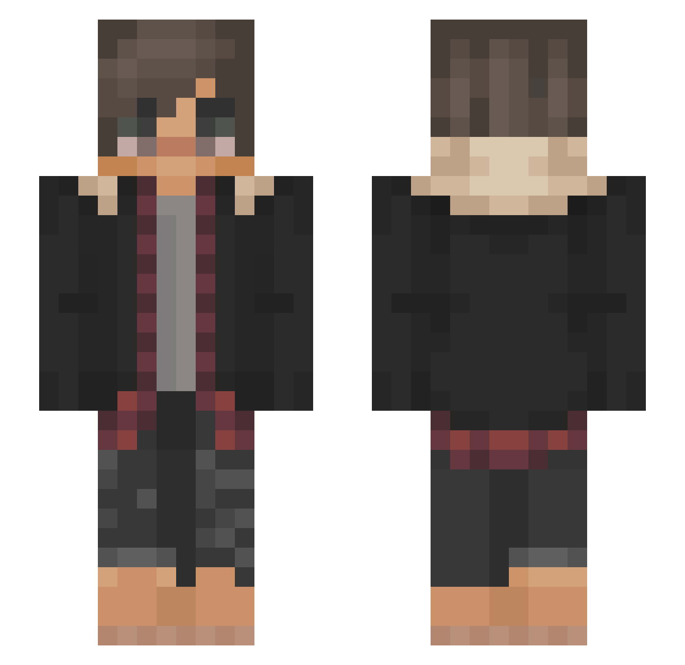 xItsEwic Minecraft skin, front and back view