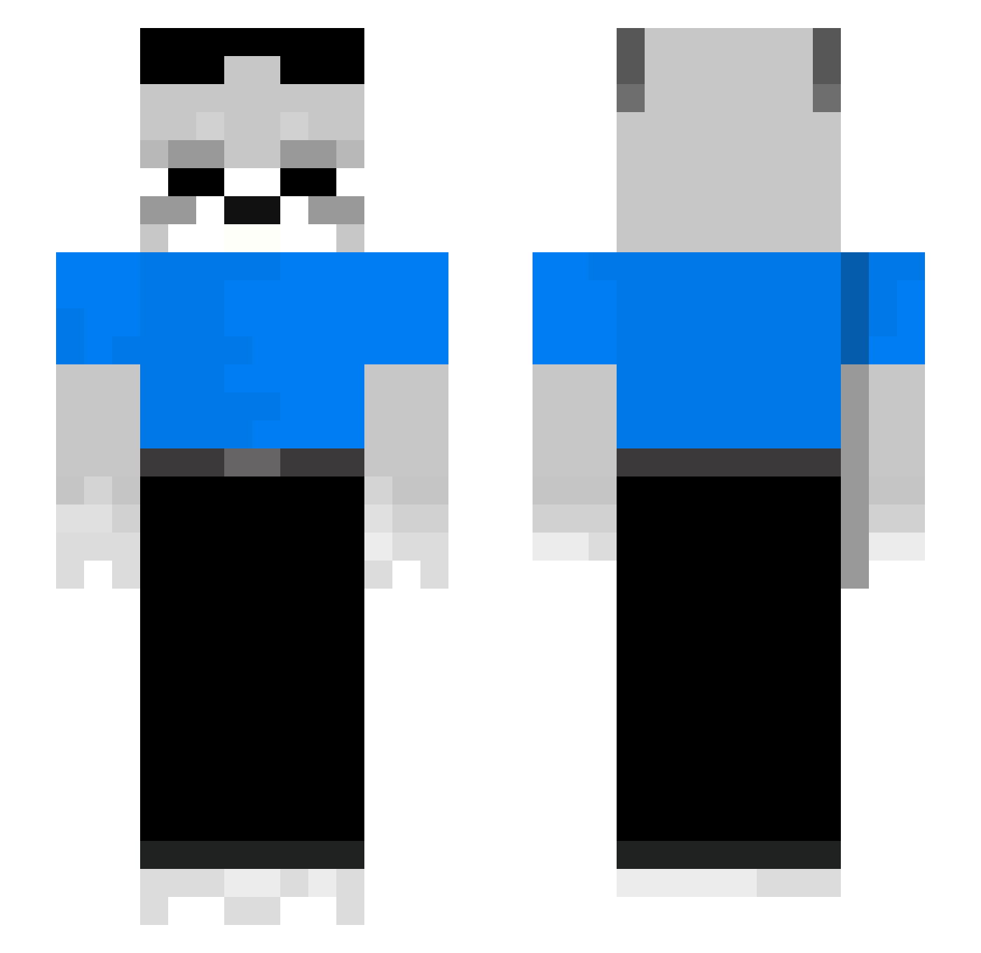 C_OVER Minecraft skin, front and back view