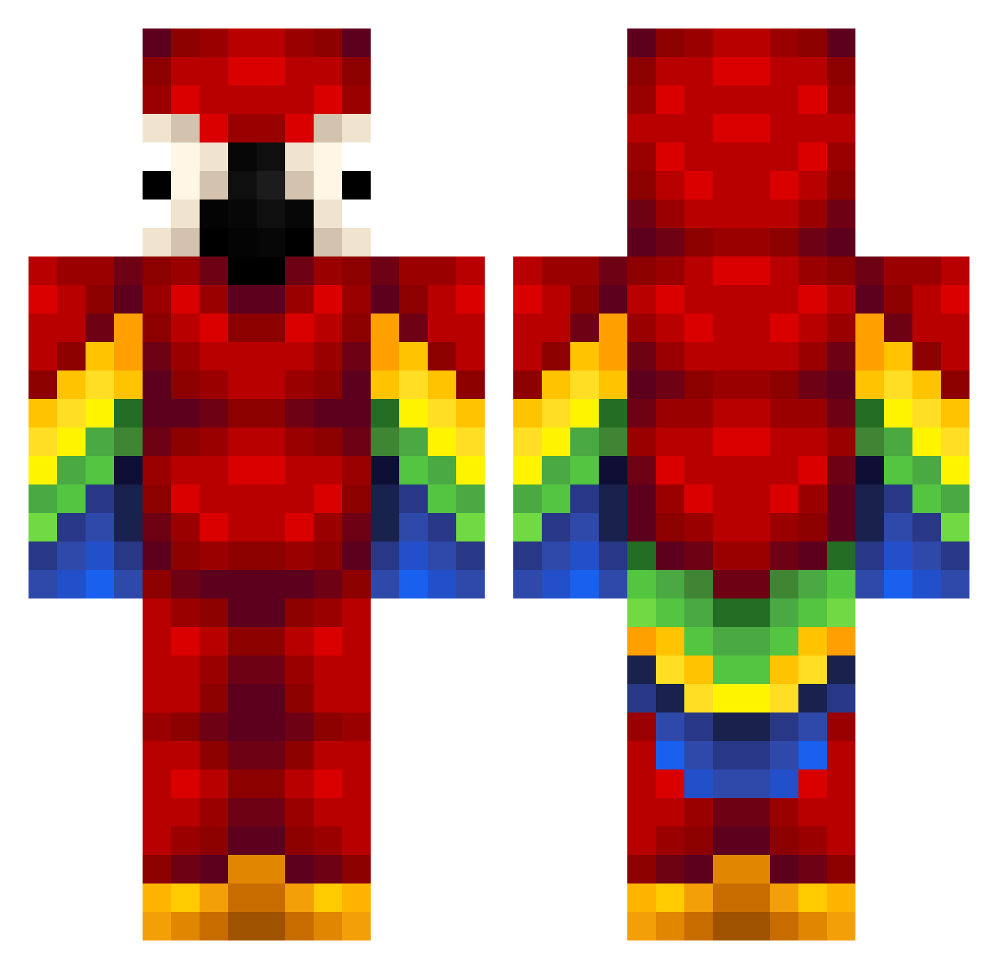 ImAngeel Minecraft skin, front and back view