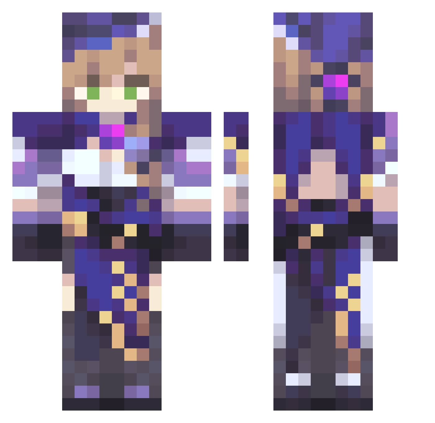 spottedshark Minecraft skin, front and back view
