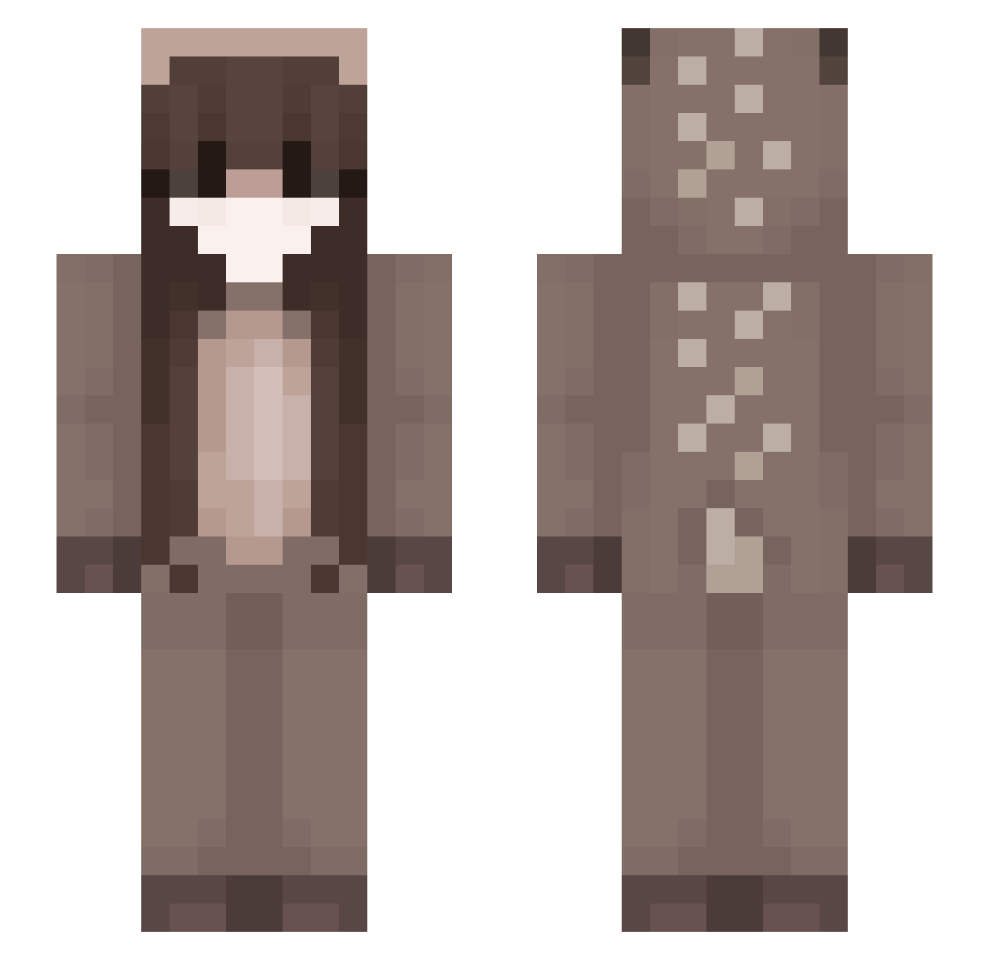 ttuummi Minecraft skin, front and back view