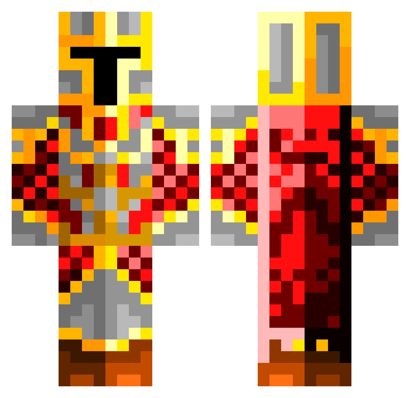 MRQUSH Minecraft skin, front and back view