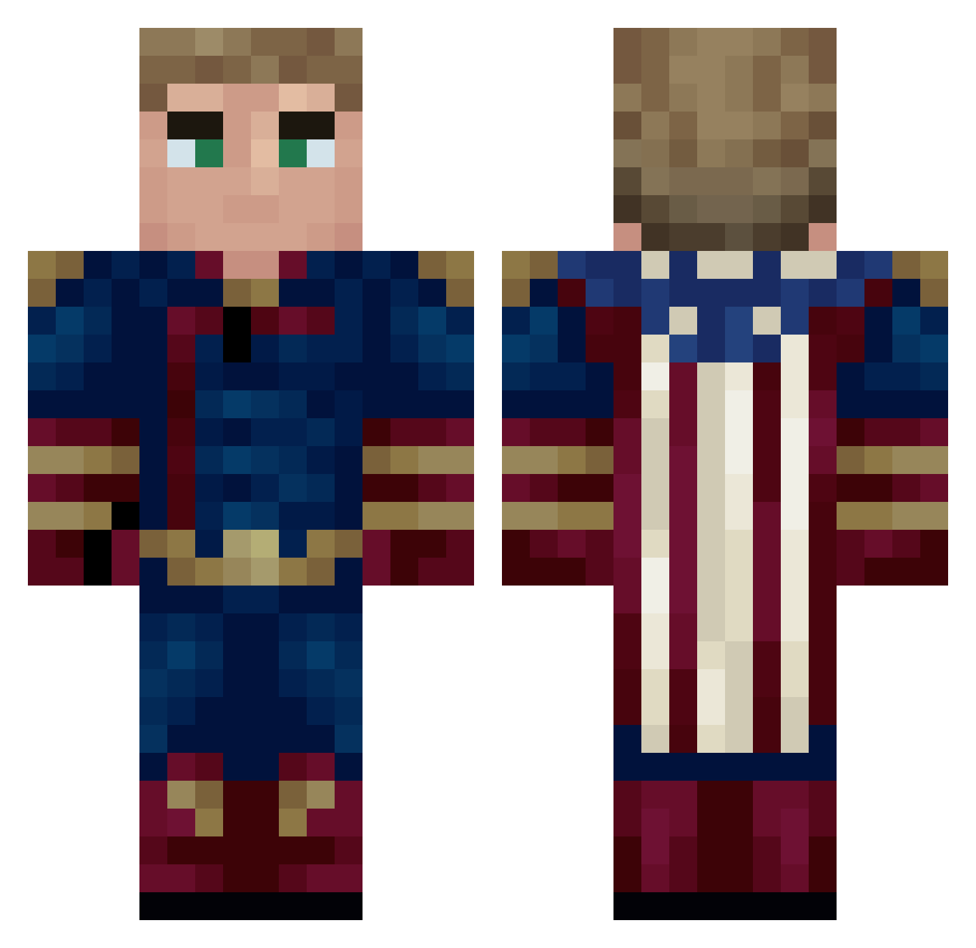 HyperDrip Minecraft skin, front and back view