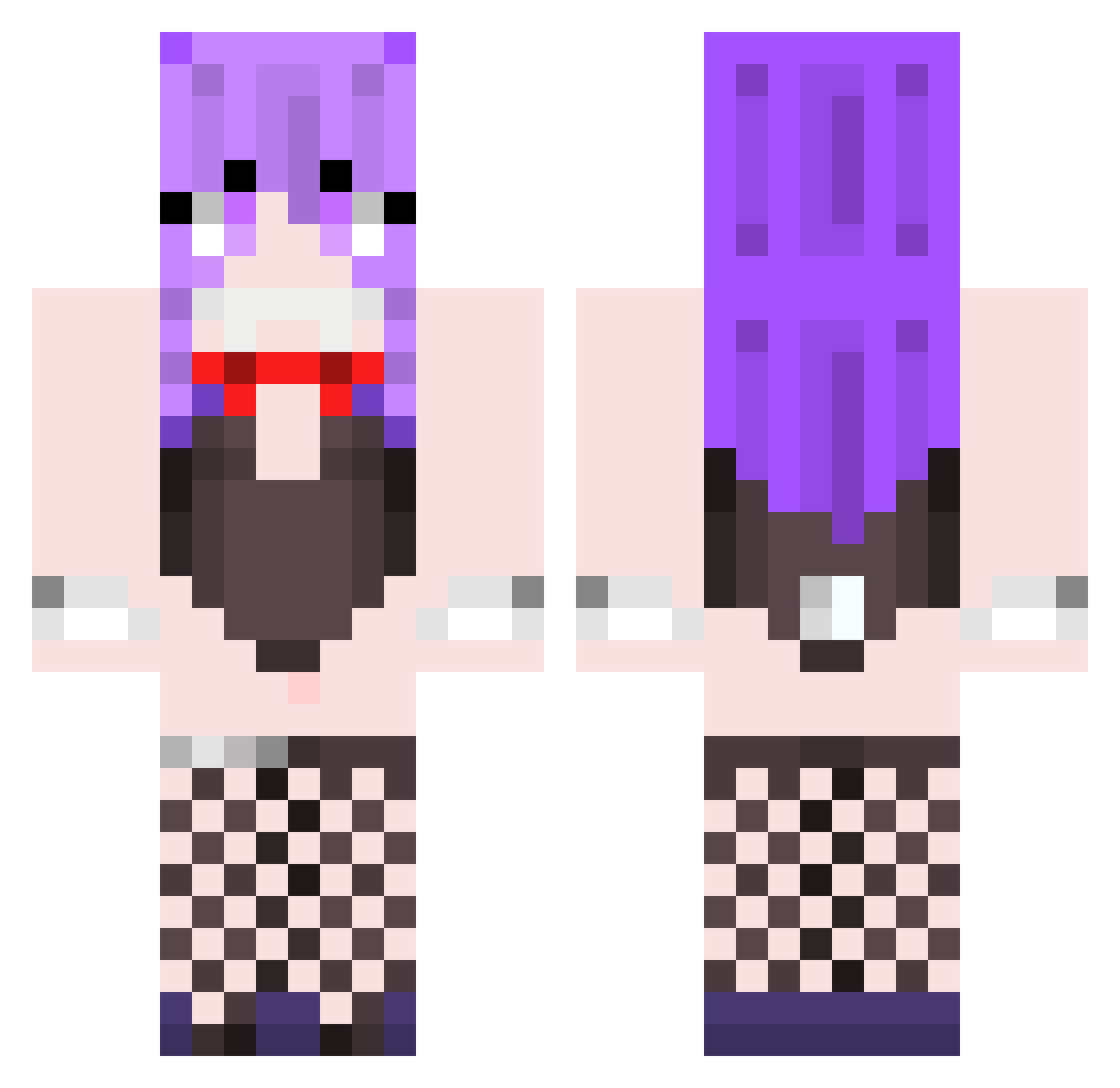 sillyrage Minecraft skin, front and back view