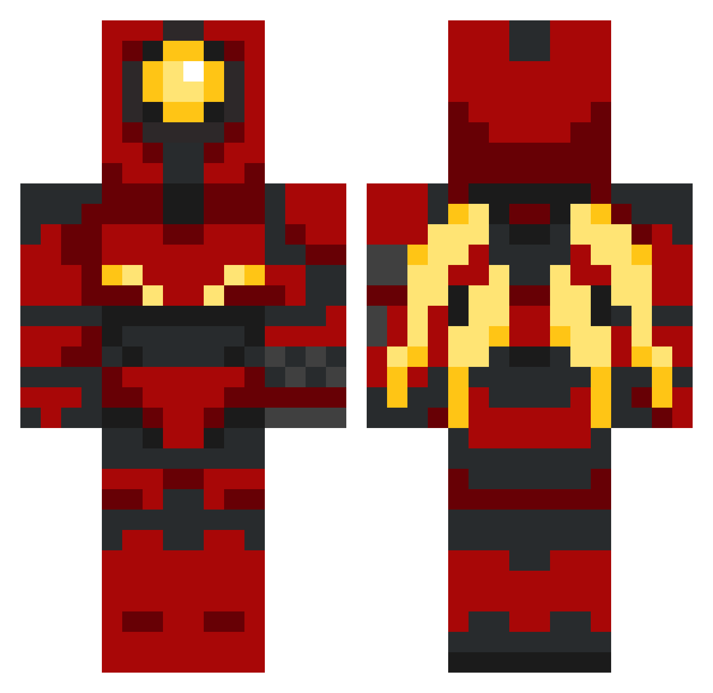 GalvSquareSteel Minecraft skin, front and back view