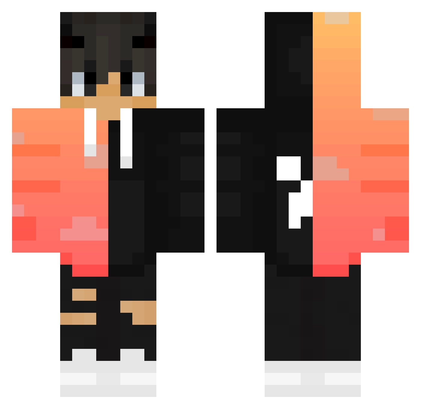 Dream050618 Minecraft skin, front and back view