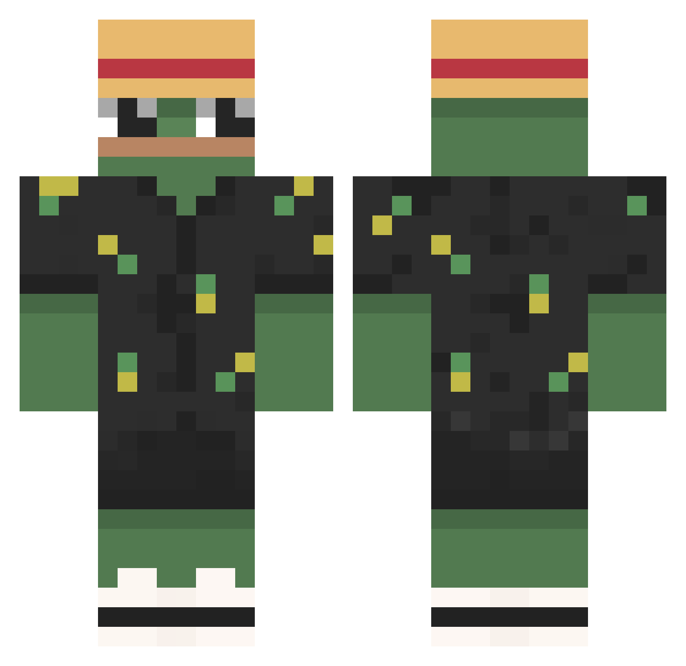 5rbs Minecraft skin, front and back view