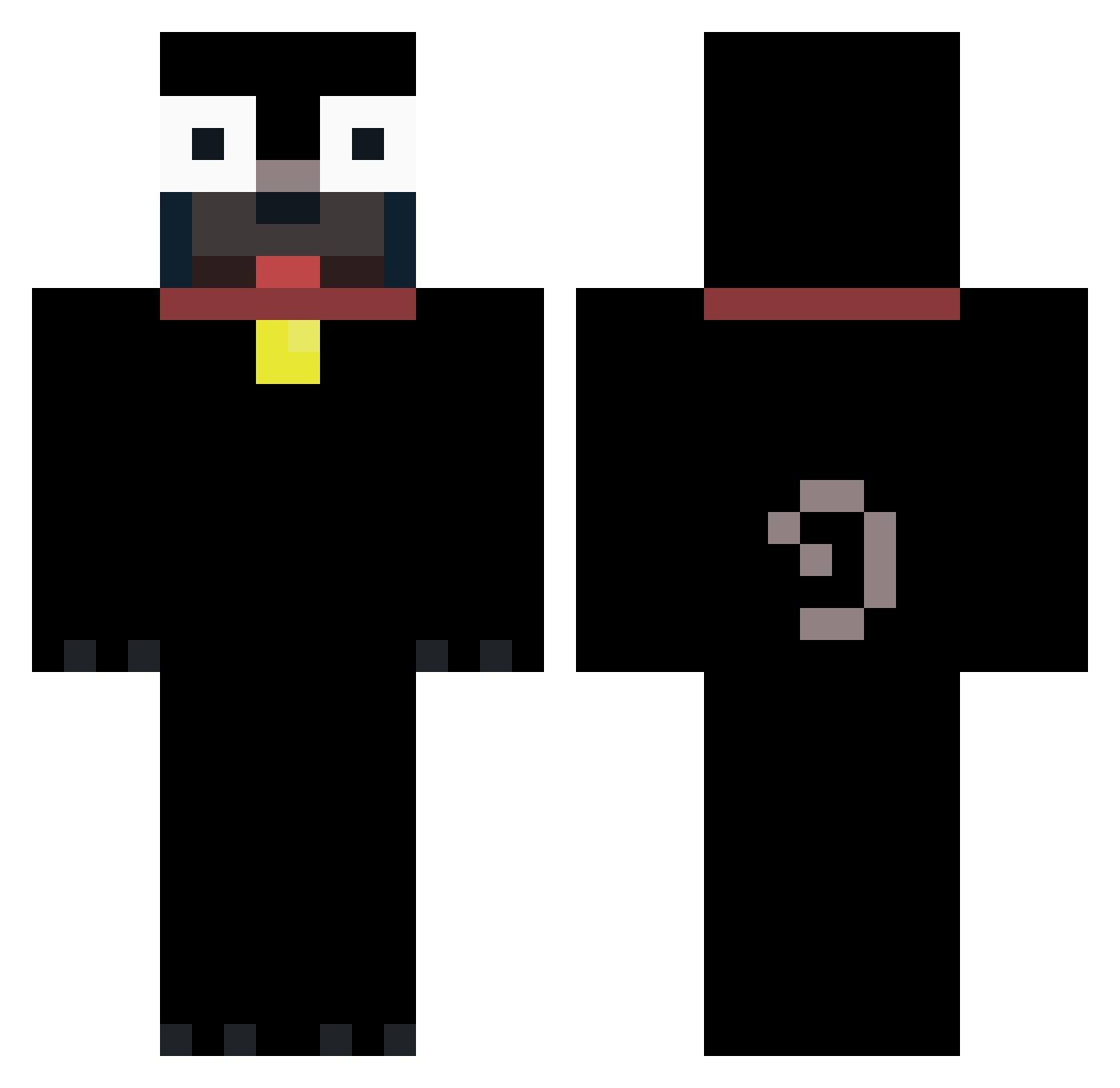 Mrpeepeepoopoo Minecraft skin, front and back view