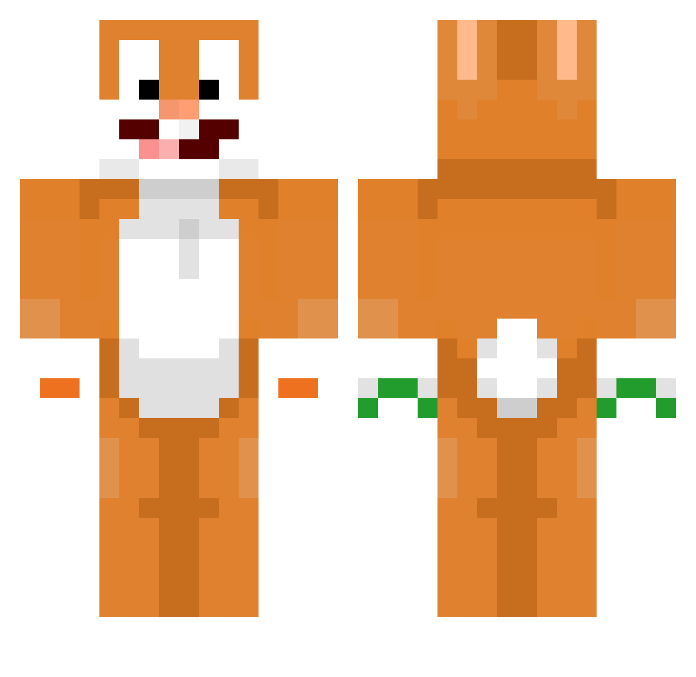 Timodix Minecraft skin, front and back view