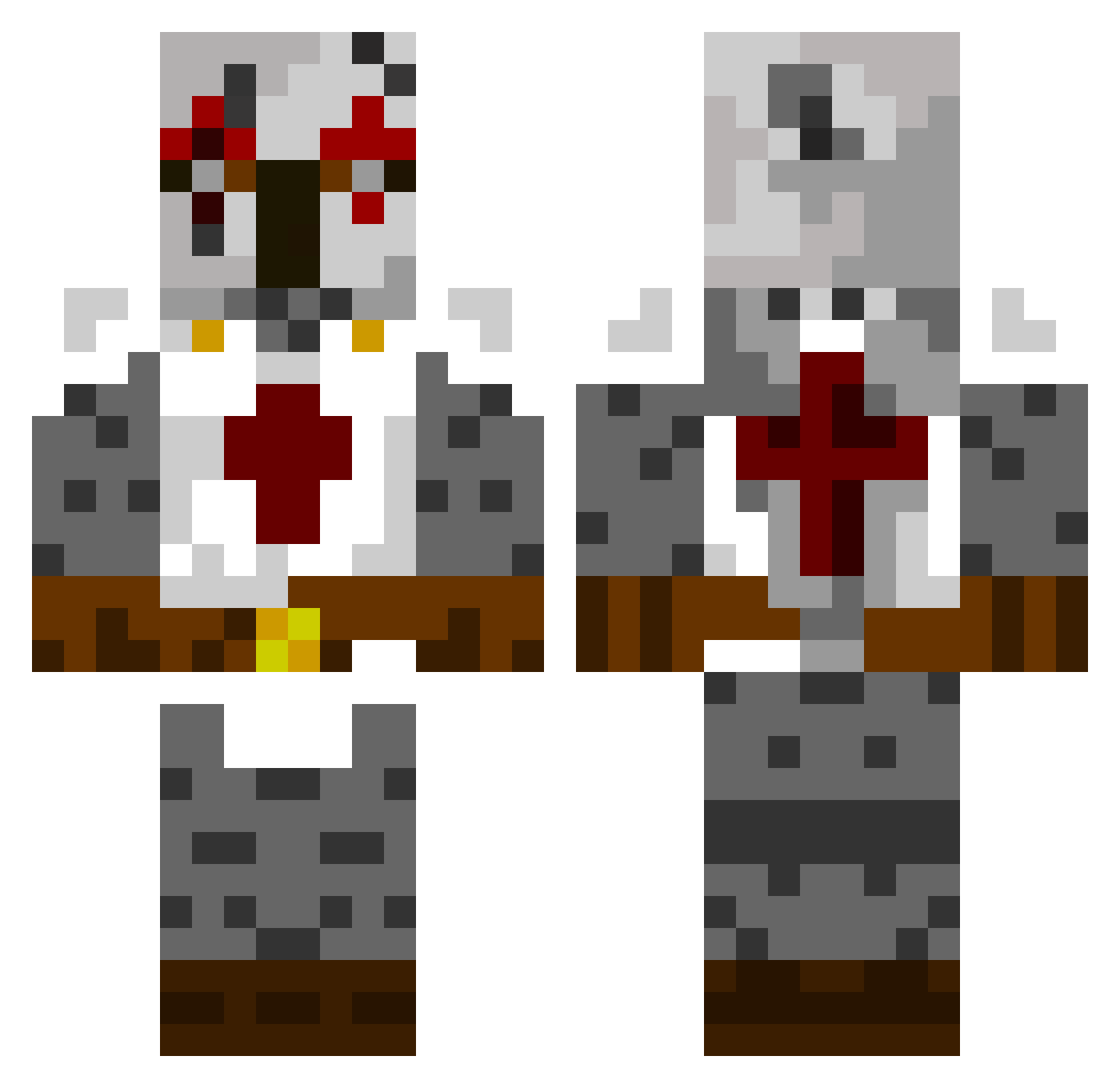 threep Minecraft skin, front and back view