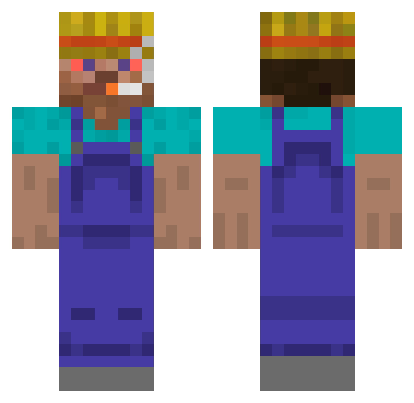 miokkk Minecraft skin, front and back view