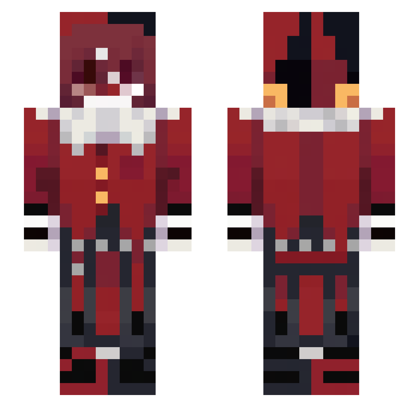 Ilyha3845 Minecraft skin, front and back view