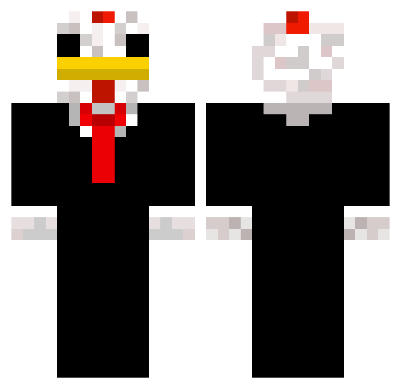 QuarksAreFun Minecraft skin, front and back view