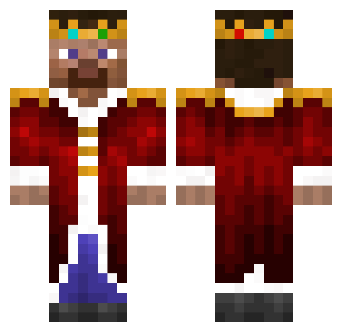 Lemon34K Minecraft skin, front and back view
