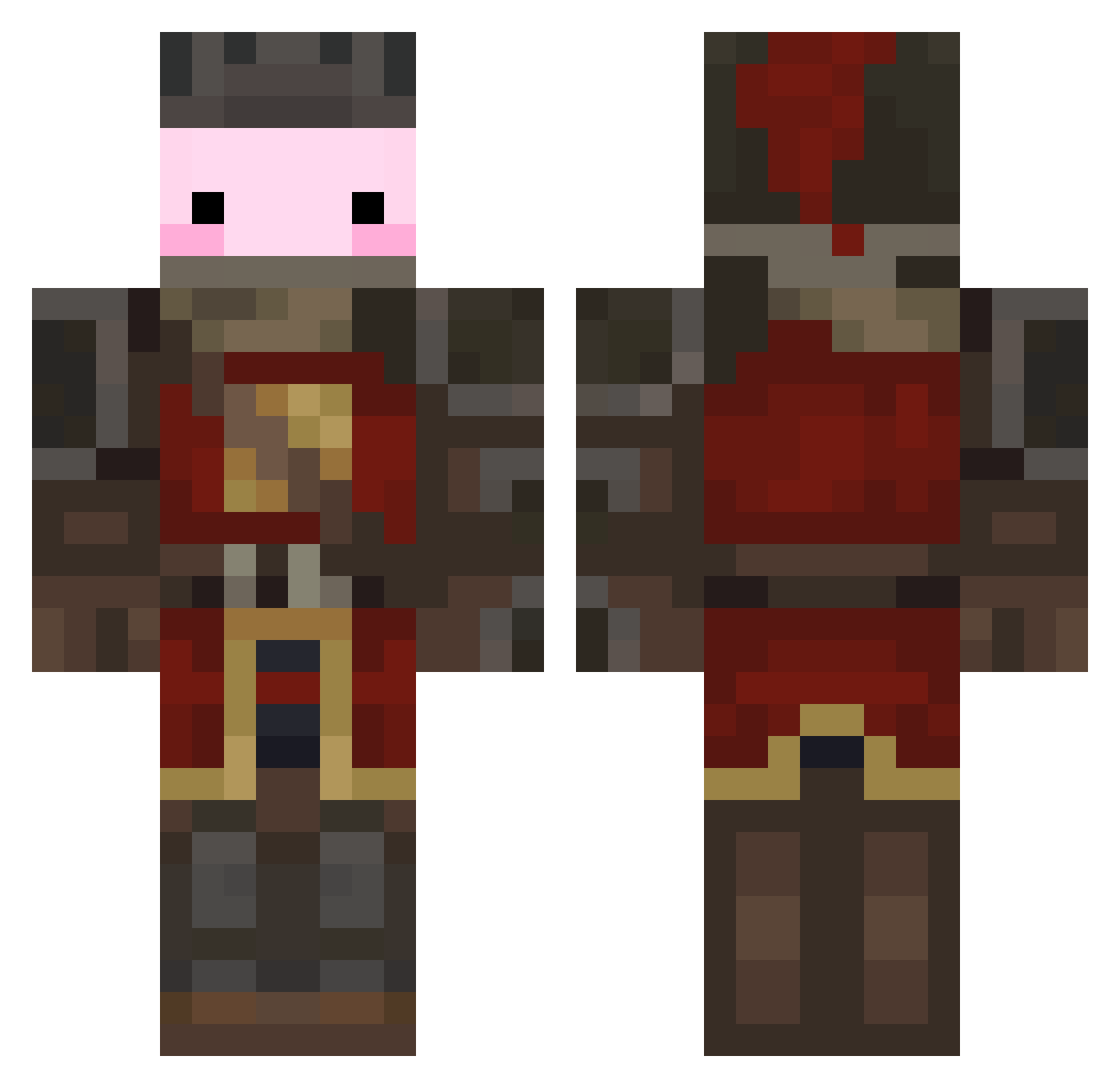 SirCraftCreeper Minecraft skin, front and back view