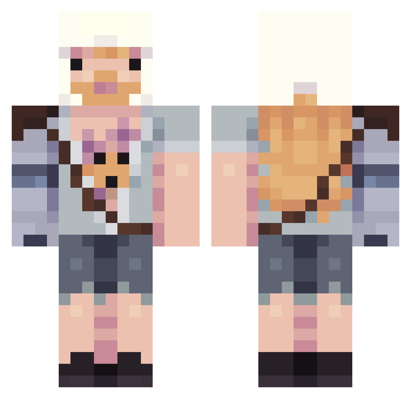 AloXxl Minecraft skin, front and back view