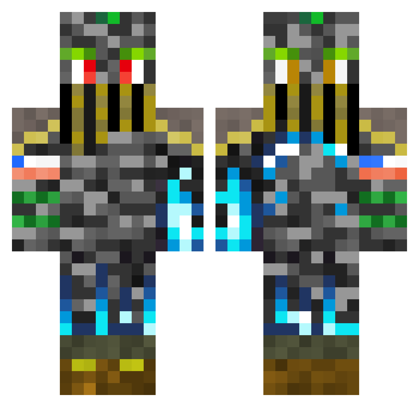 Jkoke98 Minecraft skin, front and back view