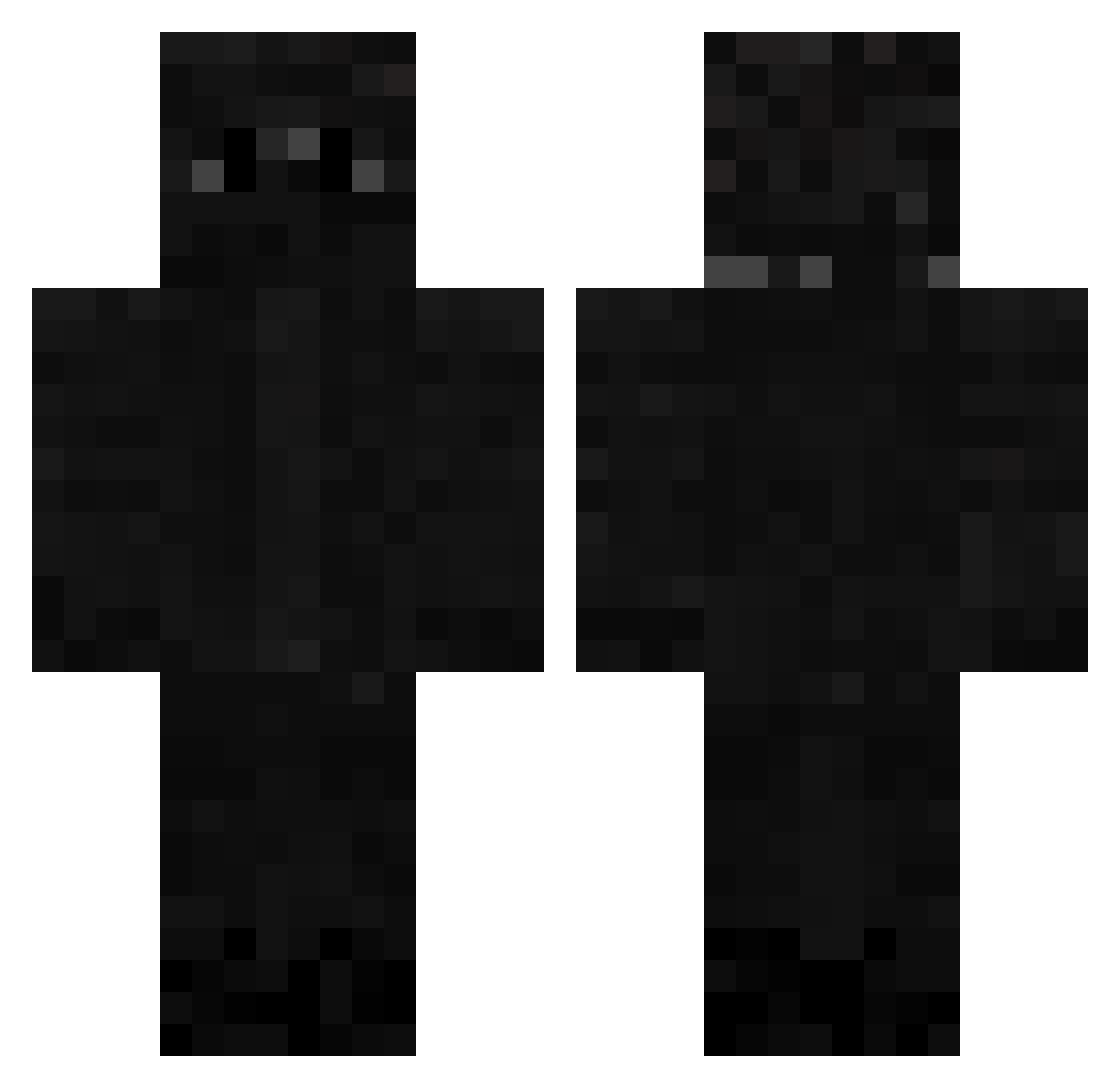 w2lker Minecraft skin, front and back view
