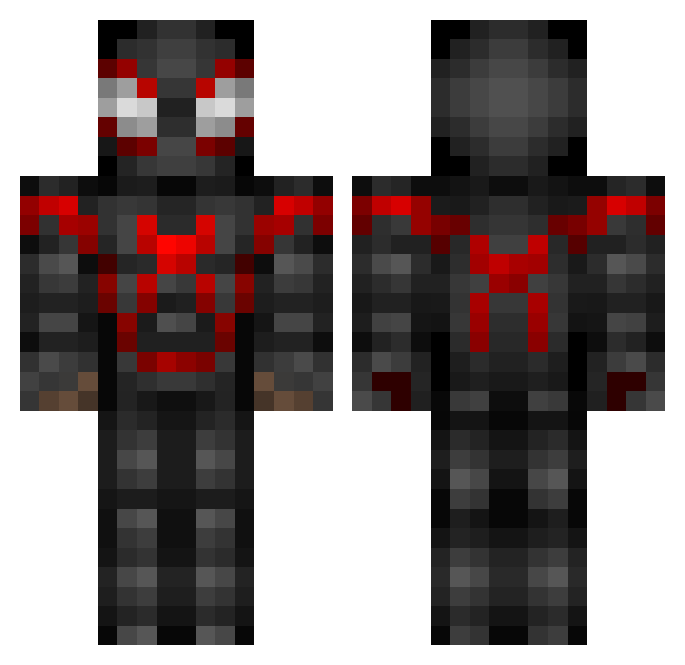 SwagE100 Minecraft skin, front and back view