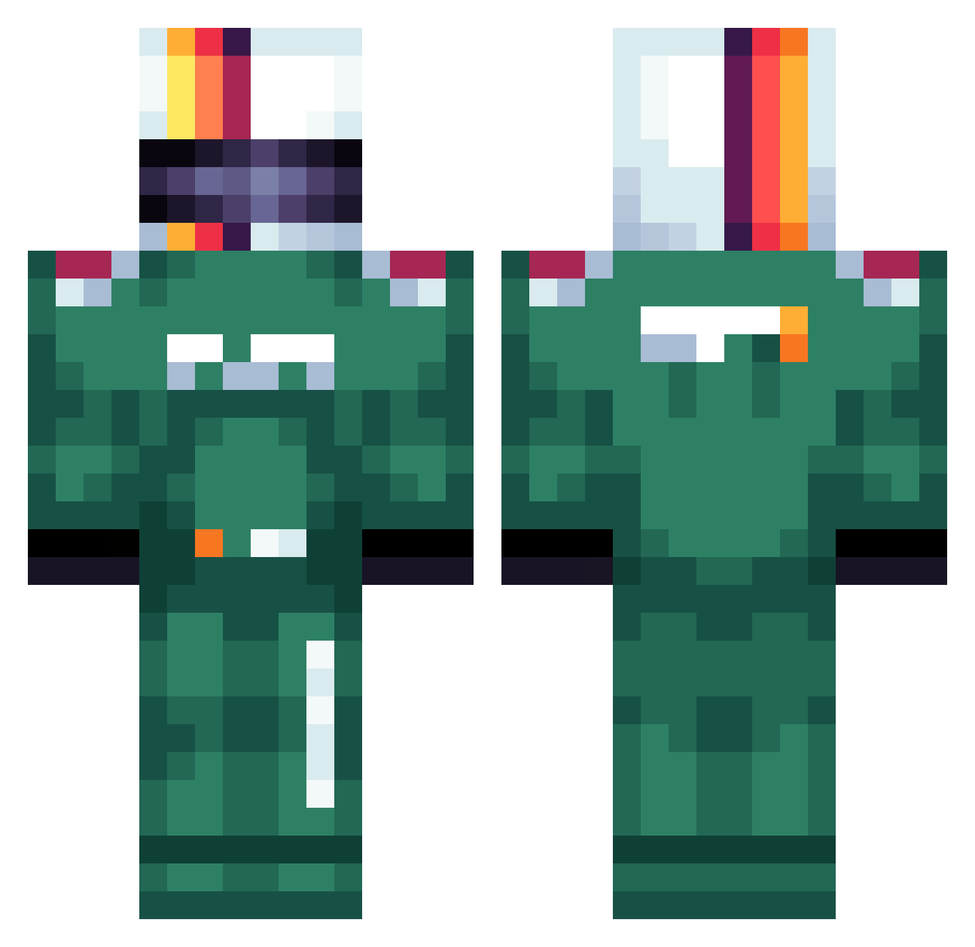 hipthrusts Minecraft skin, front and back view