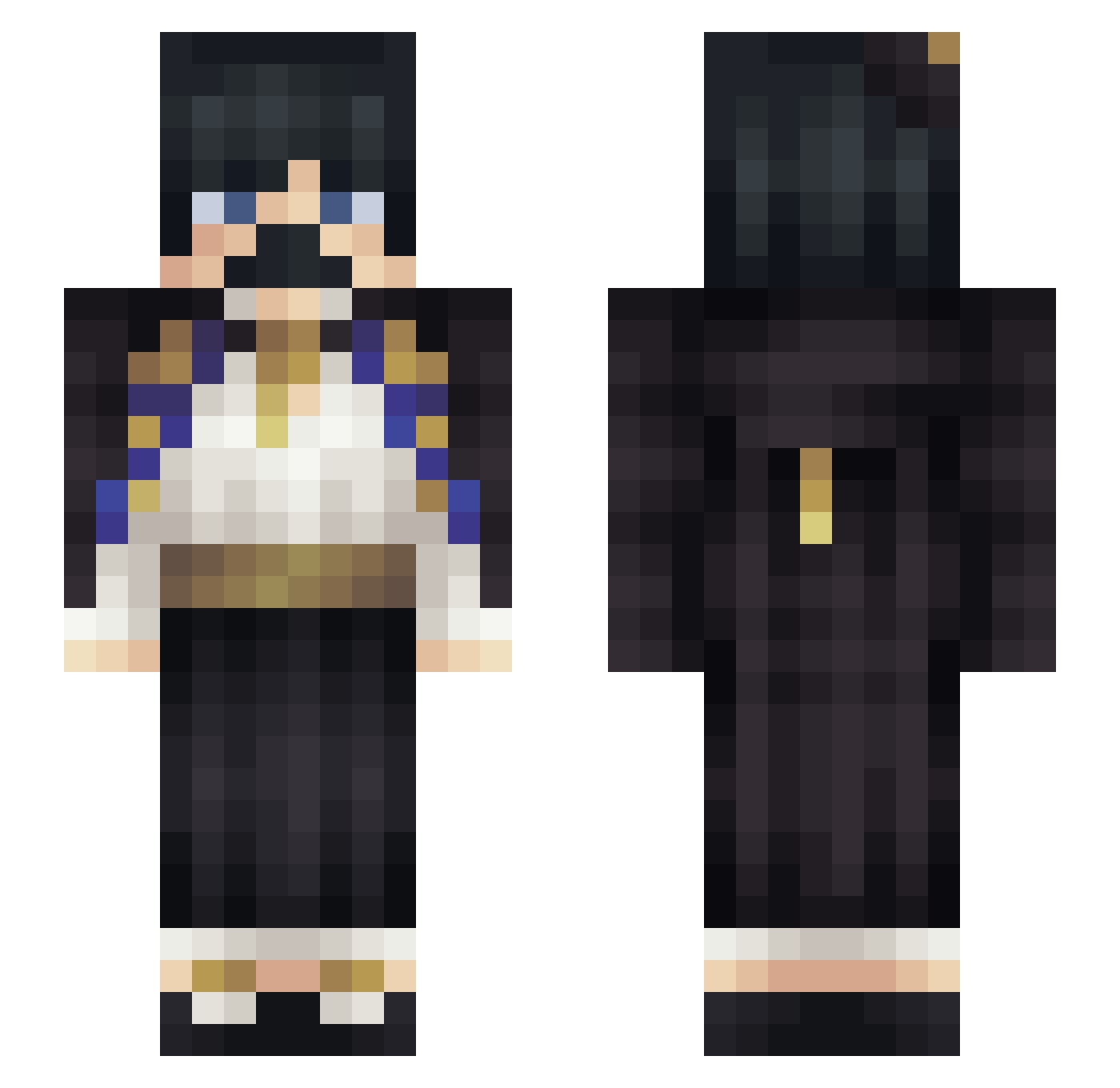 timbunny Minecraft skin, front and back view