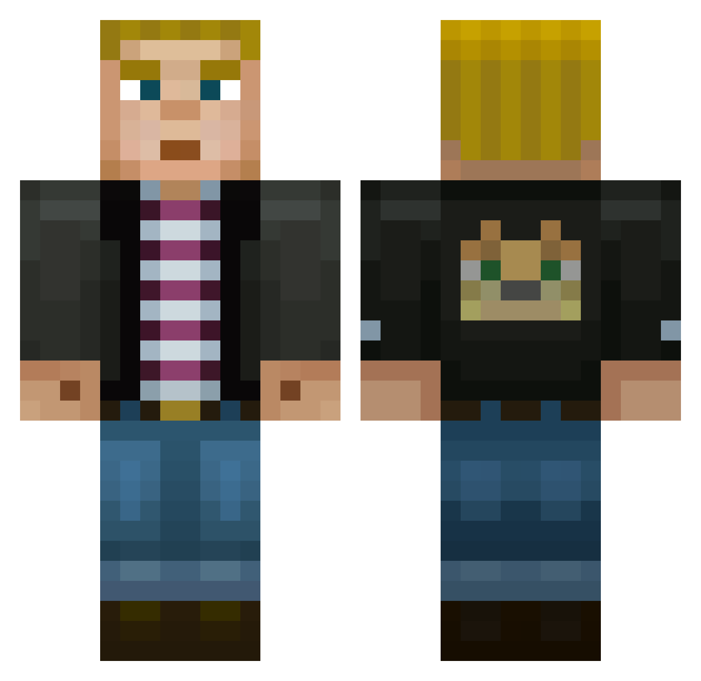 HenryOnYt Minecraft skin, front and back view