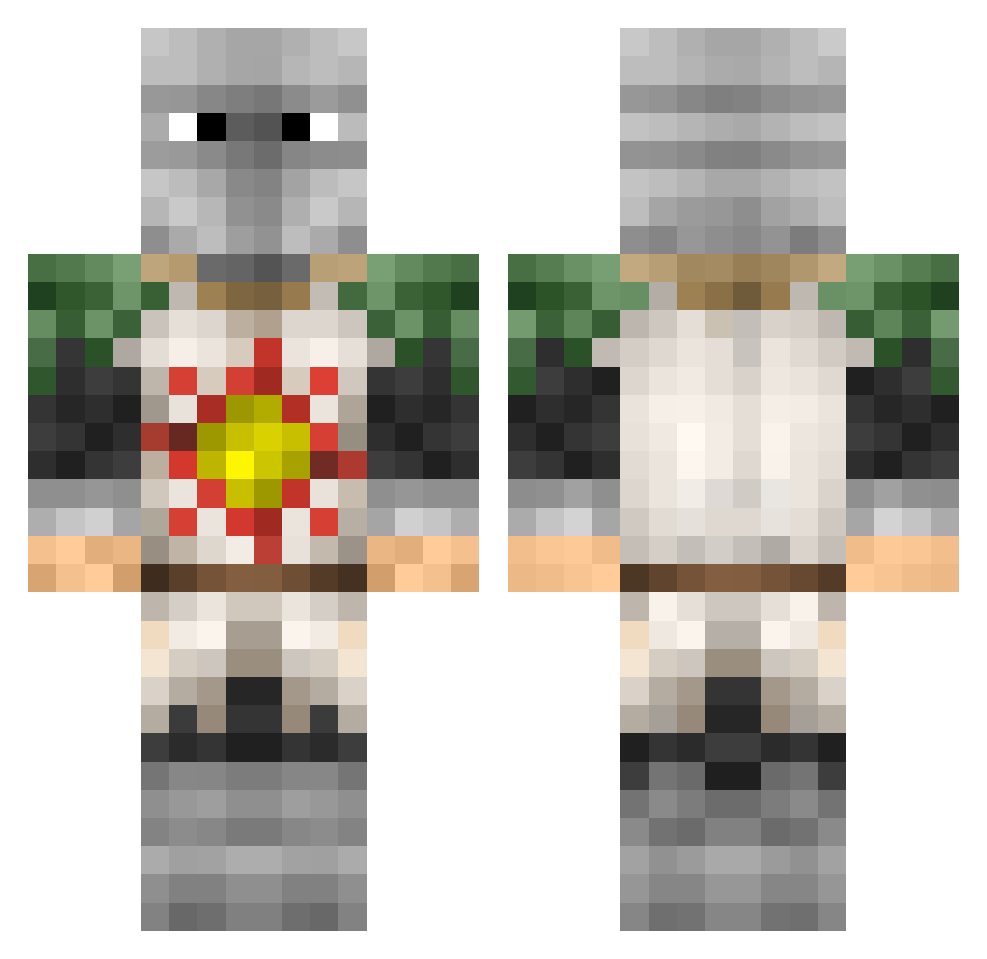 Euro Minecraft skin, front and back view