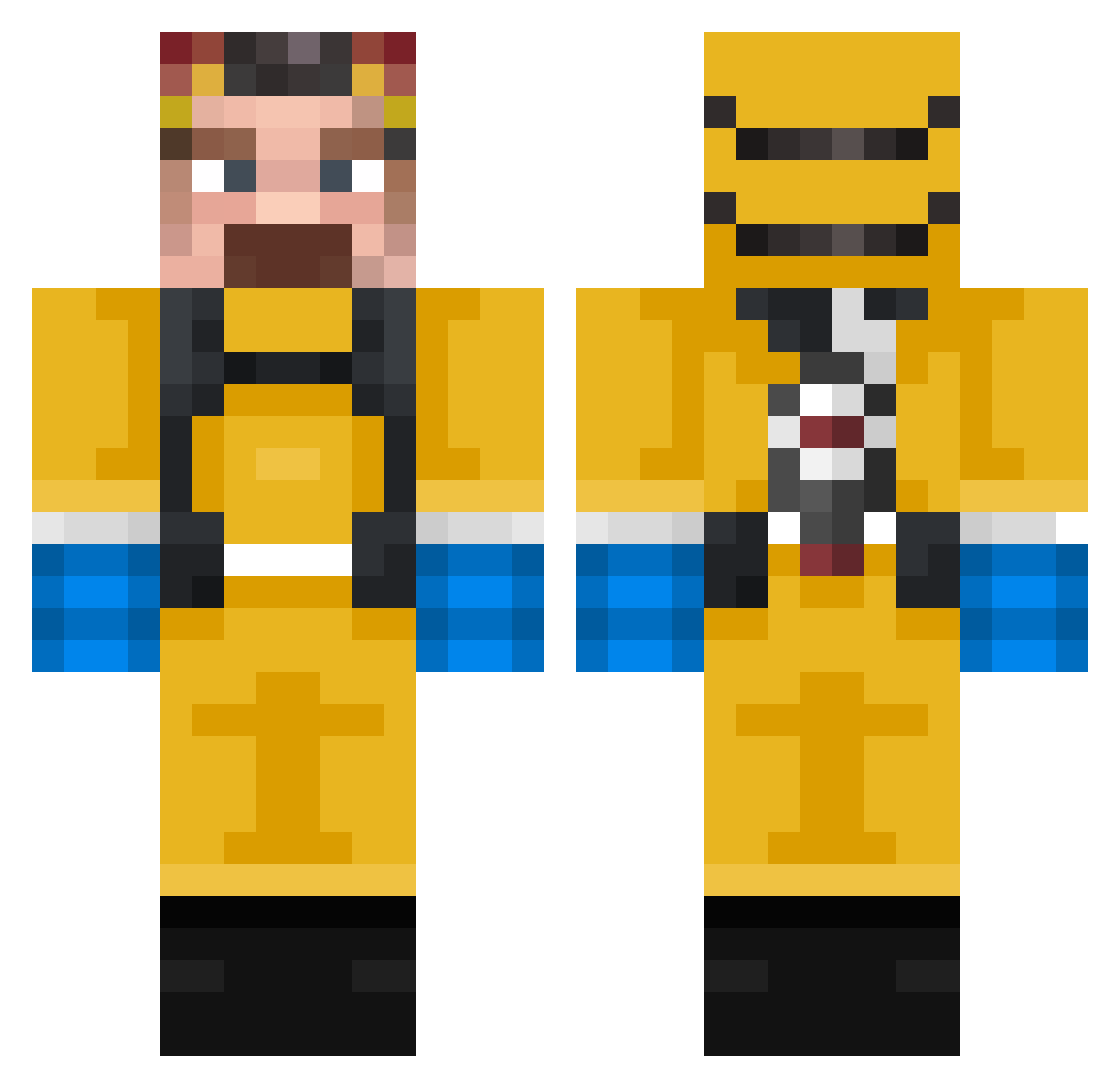 Pipasoo Minecraft skin, front and back view