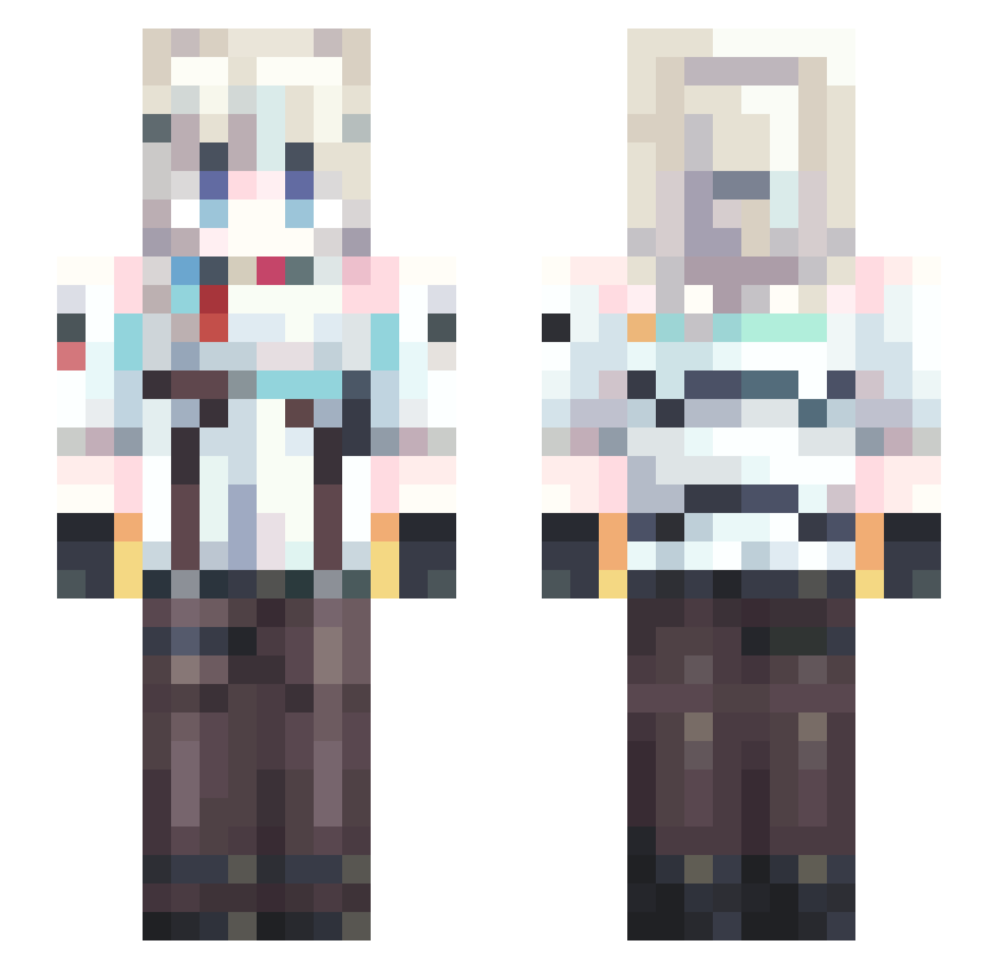 Origouse Minecraft skin, front and back view