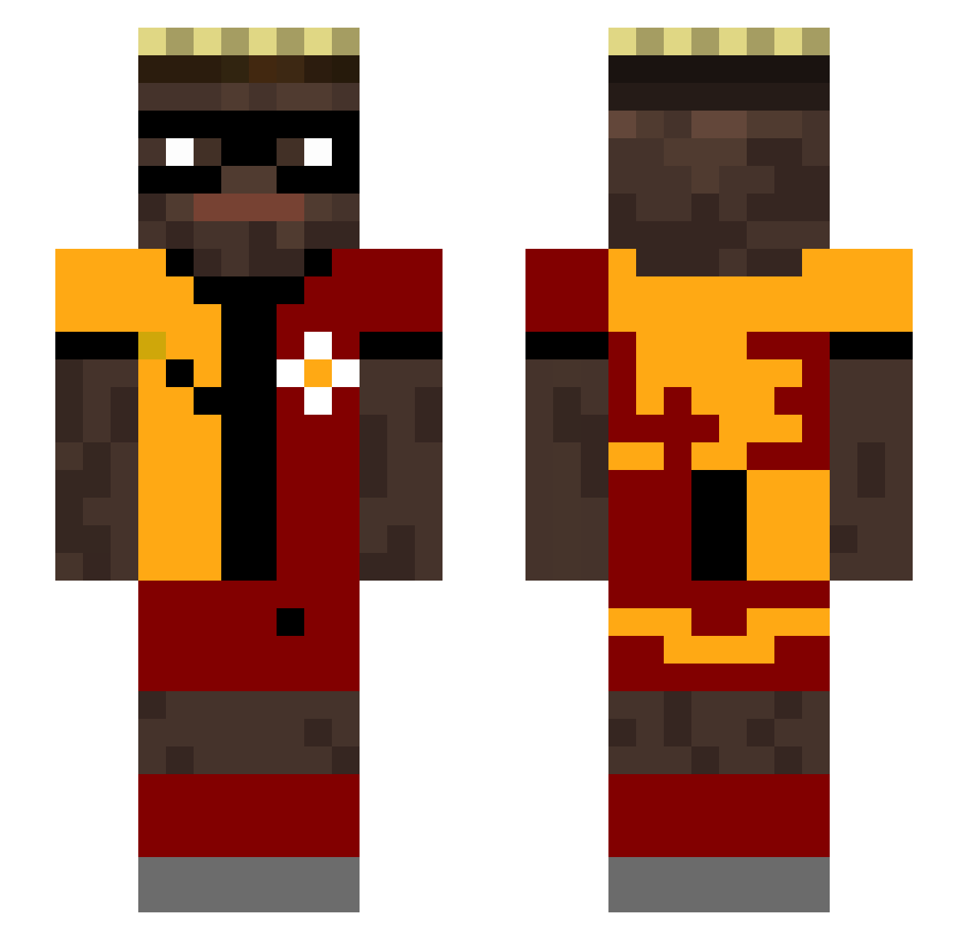 baymaximin Minecraft skin, front and back view