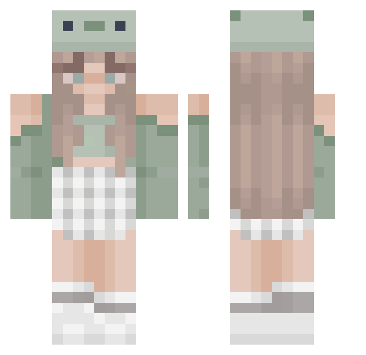zxxsttv Minecraft skin, front and back view