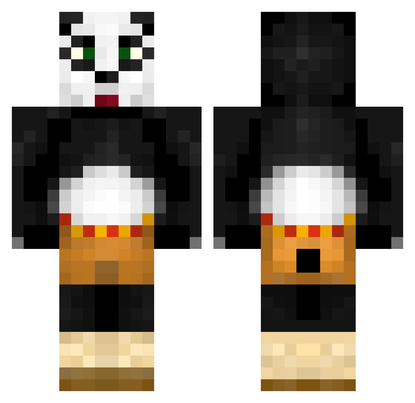 PandaMasterCZ Minecraft skin, front and back view