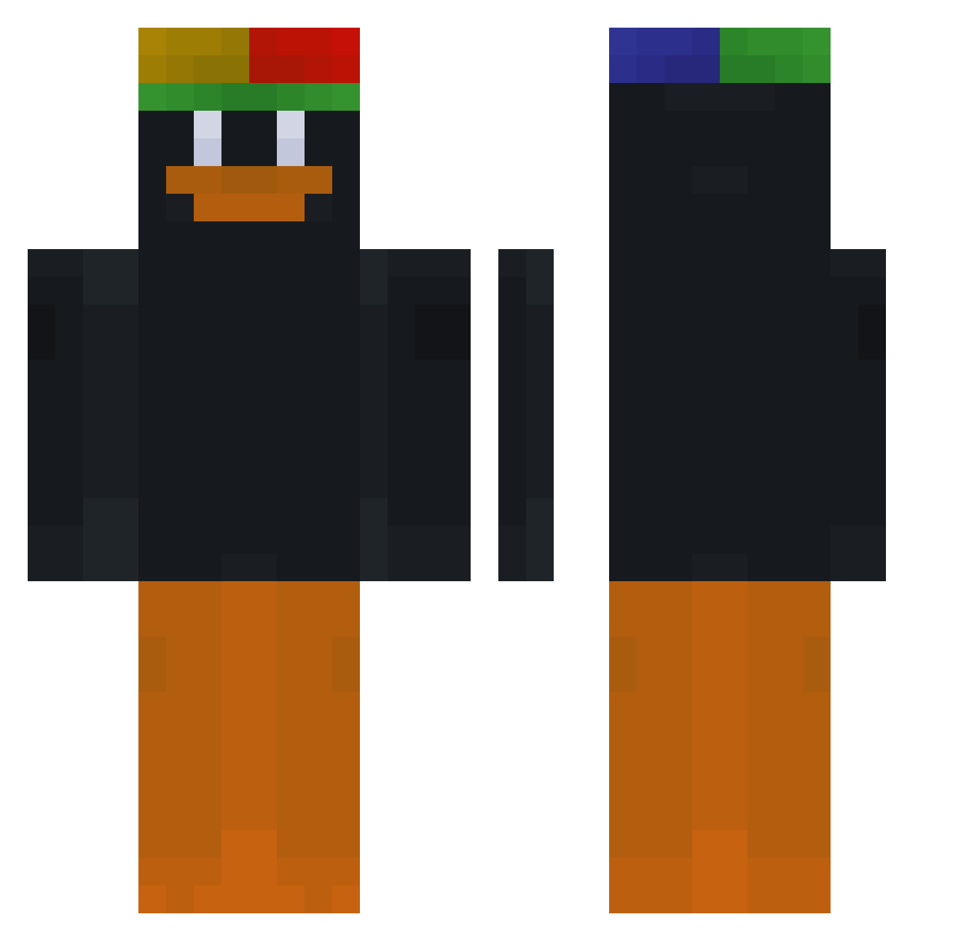 Xetytanxo Minecraft skin, front and back view