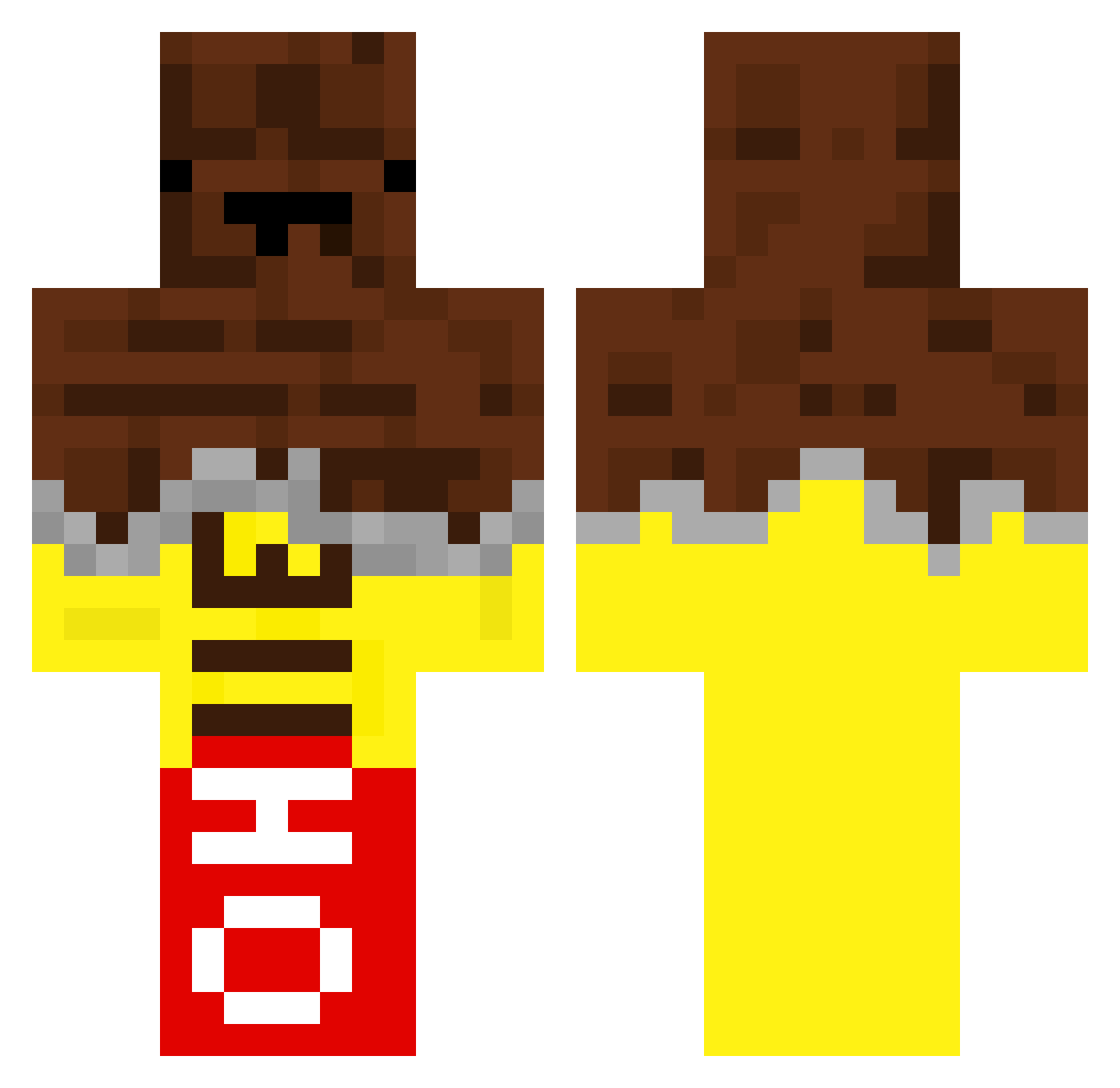 _OhHenry Minecraft skin, front and back view
