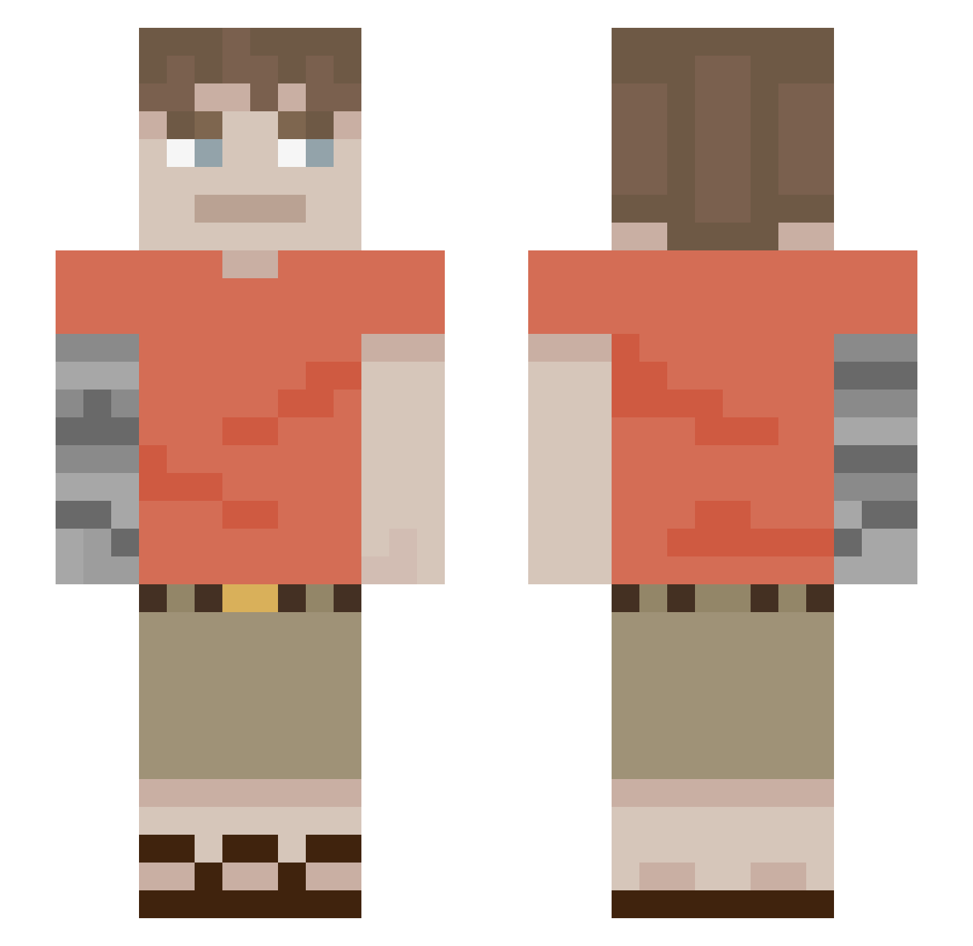 Rvitonen Minecraft skin, front and back view