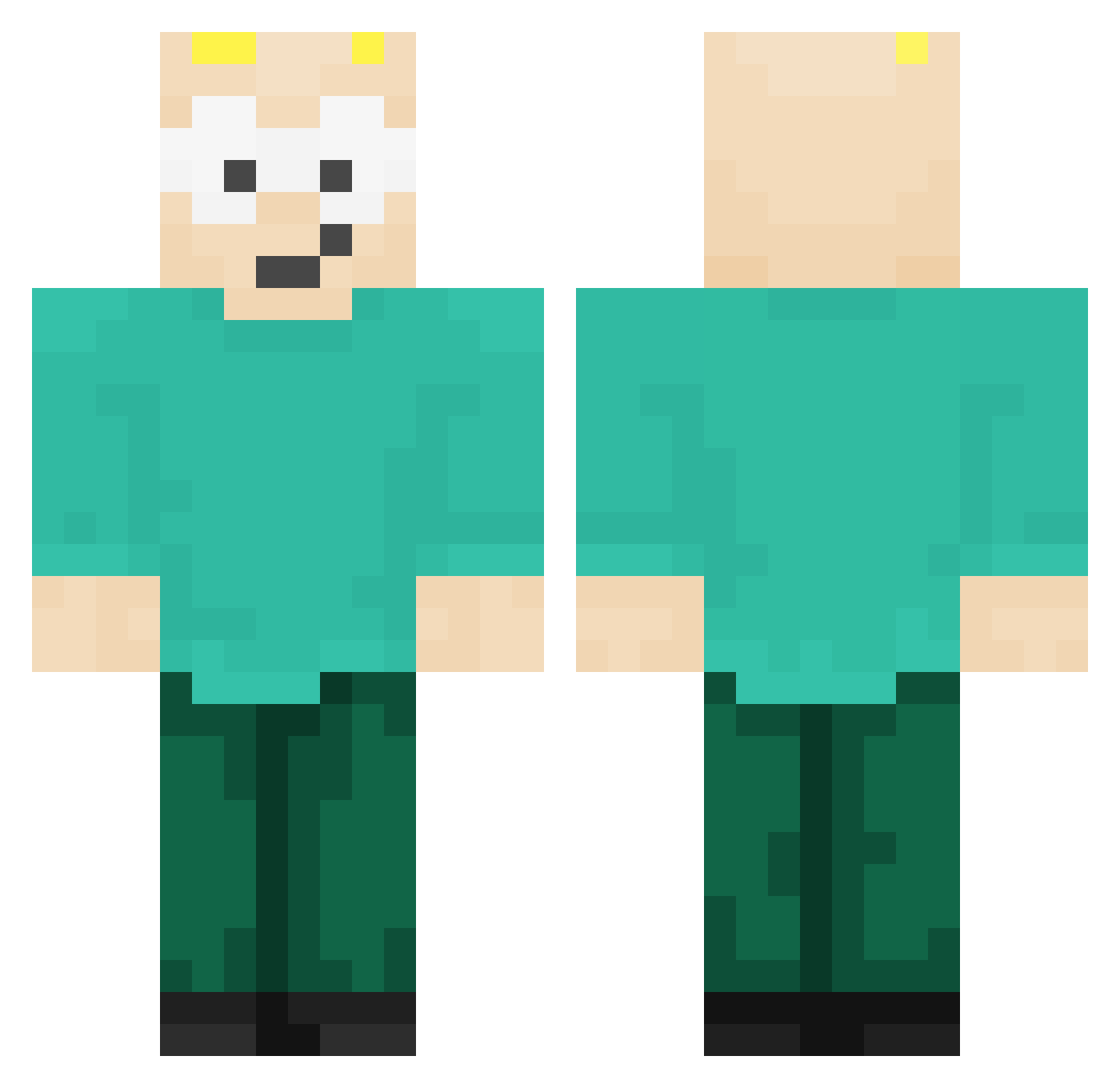 Josh70239 Minecraft skin, front and back view