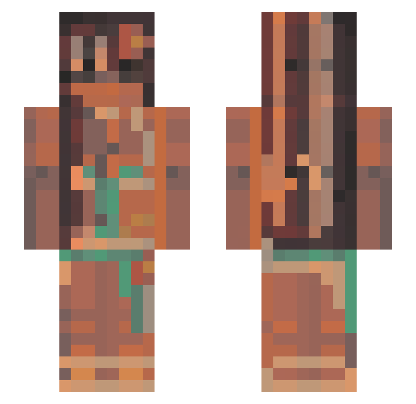 msvzt Minecraft skin, front and back view