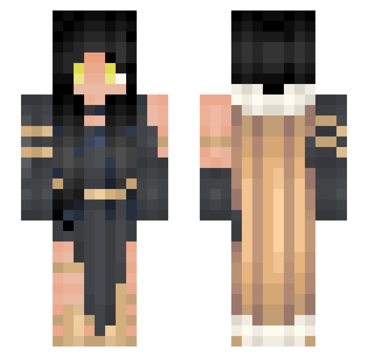 Tokeloke123 Minecraft skin, front and back view