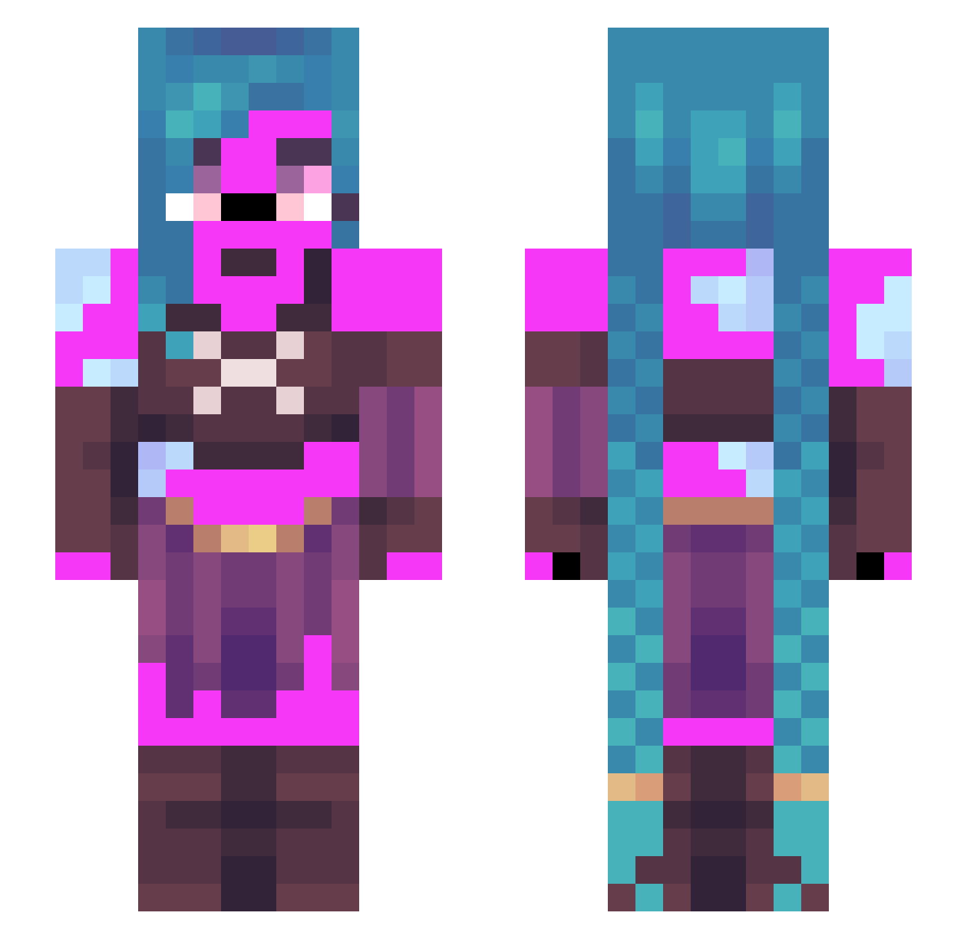 sillkymaiden Minecraft skin, front and back view