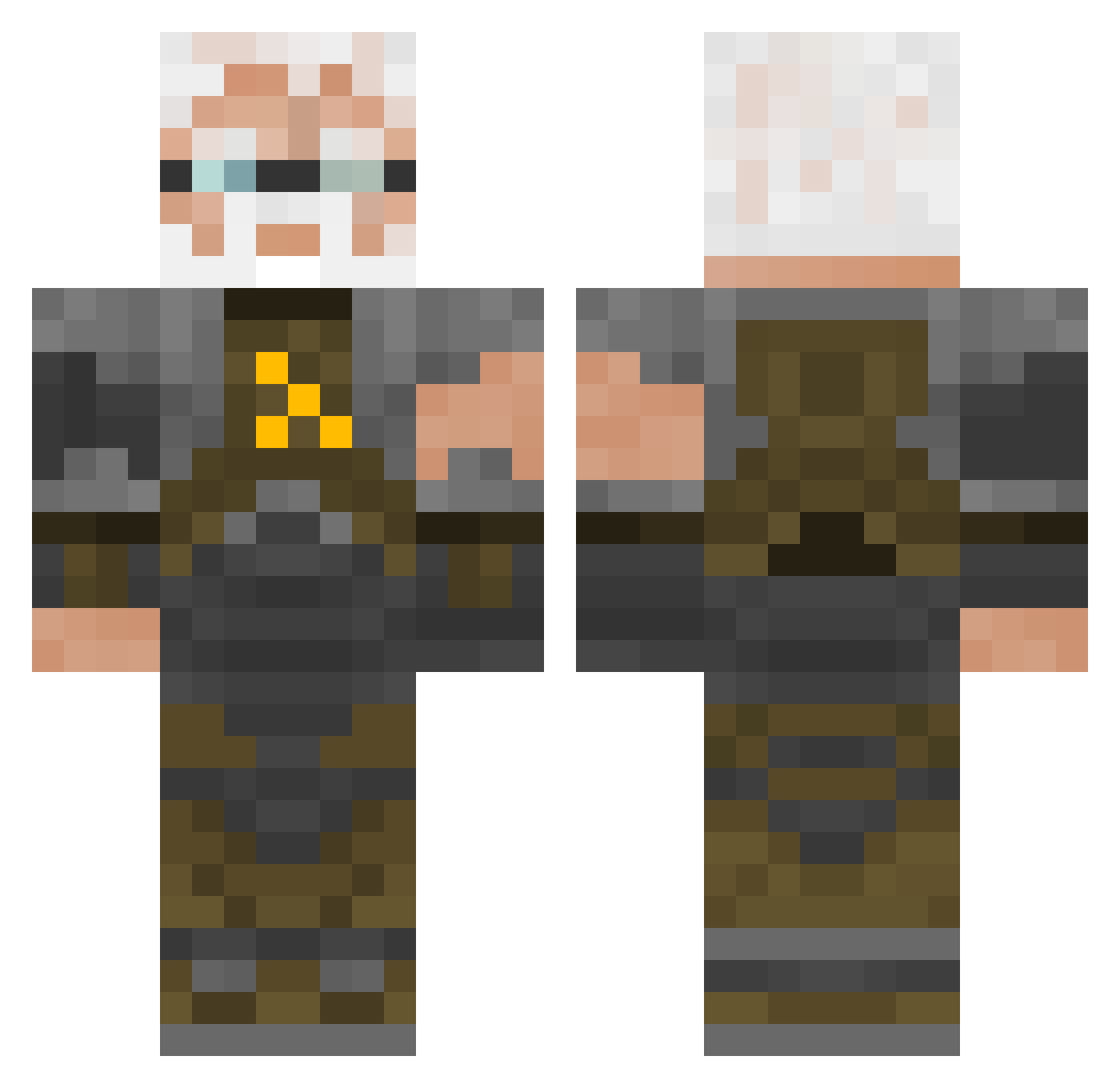 GeebToadstool Minecraft skin, front and back view